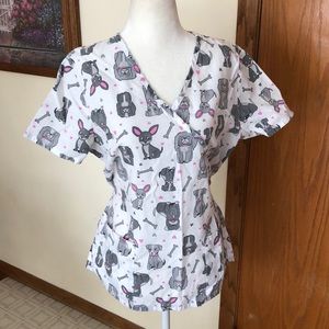 Scrub top medium dogs puppies Smock grooming